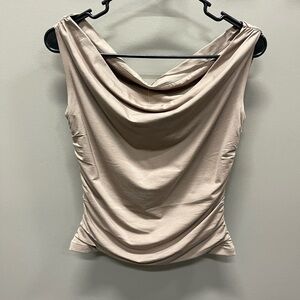 Abercrombie & Fitch Cream Drape Neck Blouse